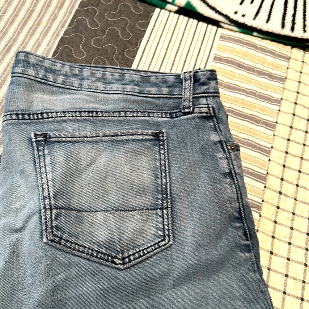 Banana Republic denim with a little stretch. Very comfortable